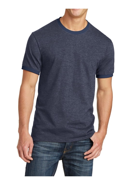Core Cotton Ringer Crew Neck Comfort And Relabeling Tee