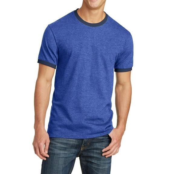 JustBlanks Cotton Blend Ringer Crew Neck Short Sleeve Contrast Trim T Shirt