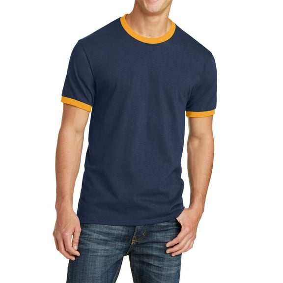 JustBlanks Core Cotton Ringer Crew Neck Comfort And Relabeling Tee