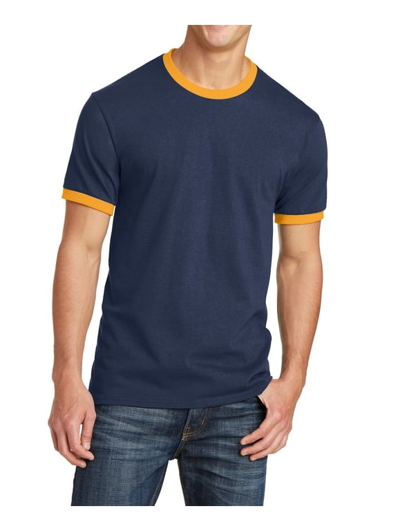 Core Cotton Ringer Crew Neck Comfort And Relabeling Tee