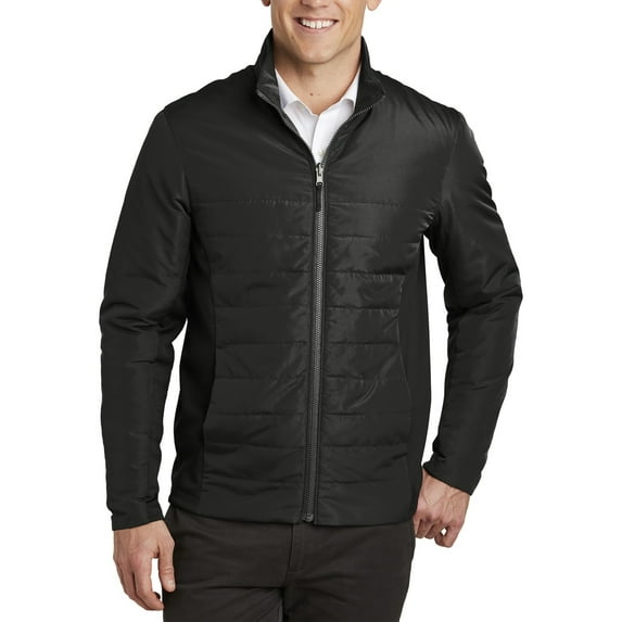 JustBlanks Mens Quilted Insulated Full Zip Jacket with Stretch Panels Water Resistant Long Sleeve