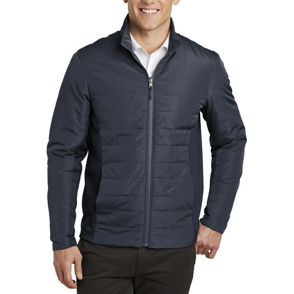 JustBlanks Mens Quilted Insulated Full Zip Jacket with Stretch Panels Water Resistant Long Sleeve