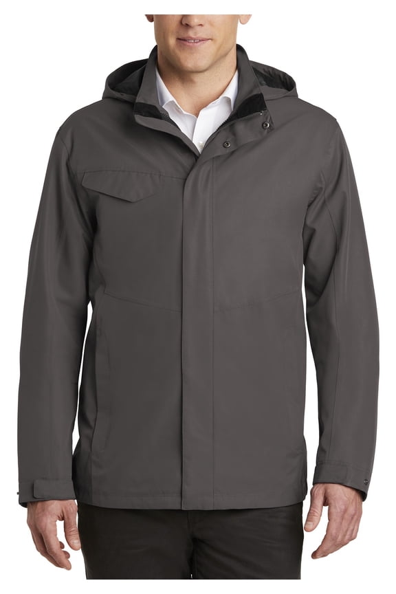Water Resistant Breathable Outer Shell Jacket with Adjustable Hood Multiple Pockets