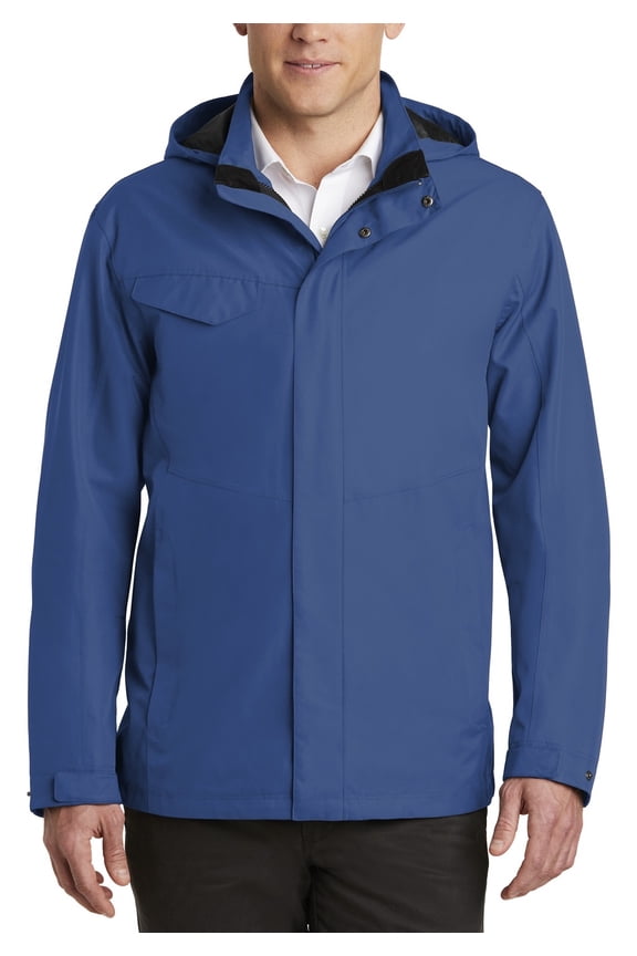 Water Resistant Breathable Outer Shell Jacket with Adjustable Hood Multiple Pockets