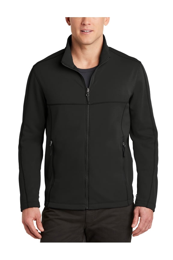 Smooth Fleece Jacket with Molded Zipper Contrast Stitching