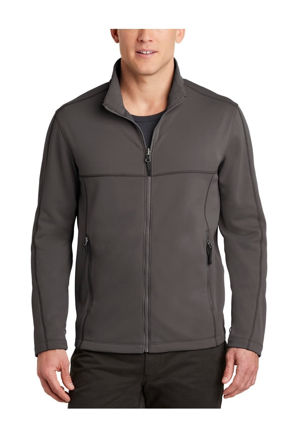 Smooth Fleece Jacket with Molded Zipper Contrast Stitching