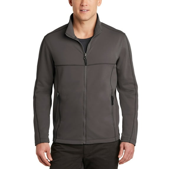JustBlanks Smooth Fleece Jacket with Molded Zipper Contrast Stitching