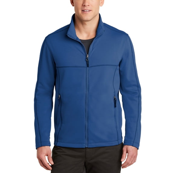 Just Blanks Collective Smooth Fleece Jacket Slightly Longer Length Vislon Center Front Zipper, Night Sky Blue, 4XL