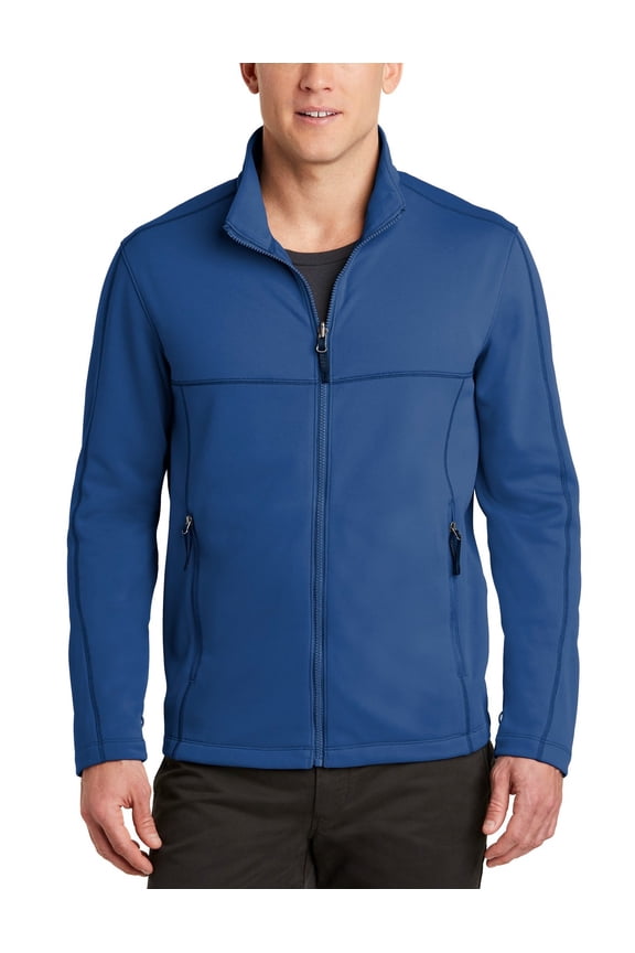 Smooth Fleece Jacket with Molded Zipper Contrast Stitching
