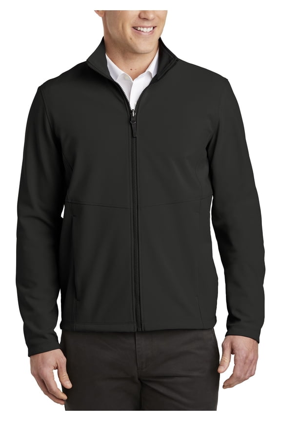 Mens Collective Soft Shell Jacket Water Resistant Stretch Fabric Zip Up Collar