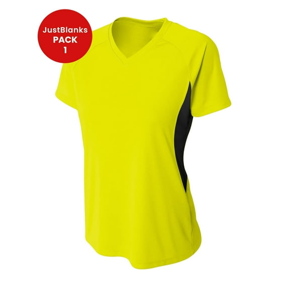 JustBlanks Women Short Sleeve Workout High Performance Athletic V Neck T Shirts