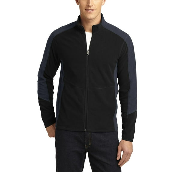 JustBlanks Colorblock Microfleece Jacket with Stand Up Collar and Long Sleeves