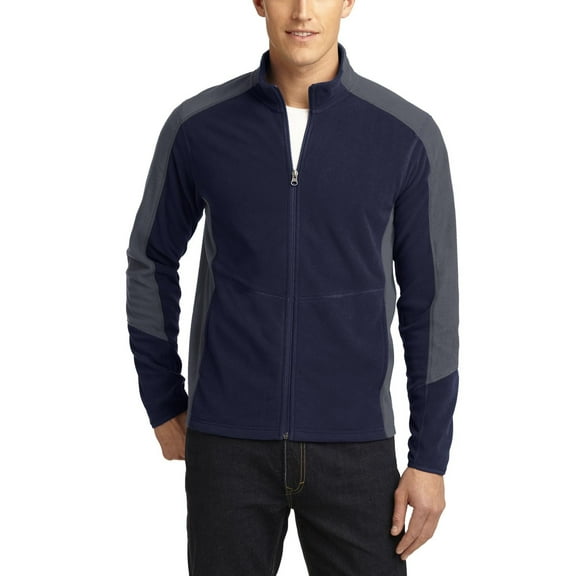 JustBlanks Colorblock Microfleece Jacket with Stand Up Collar and Long Sleeves