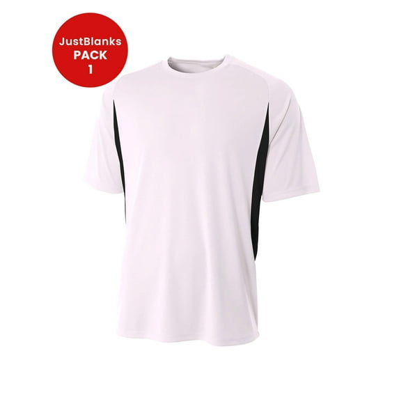 JustBlanks Mens Athletic T-Shirt Short Sleeve Lightweight Cooling Performance Color Blocked Crewneck Tshirts for Men