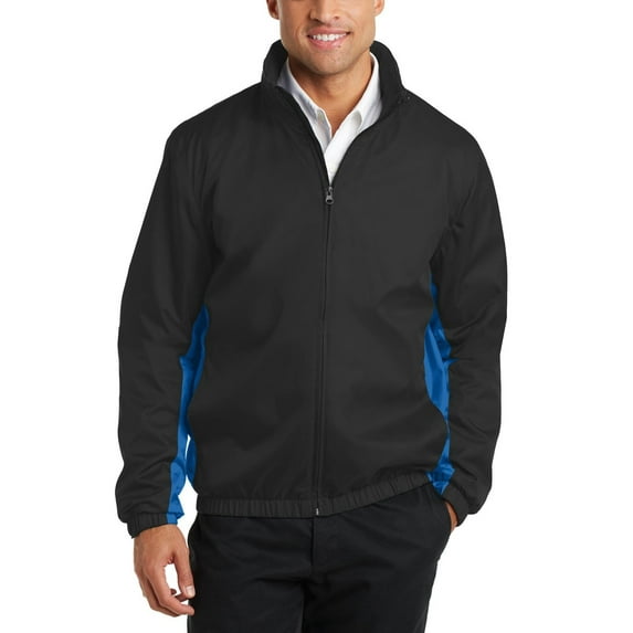 JustBlanks Mens Colorblock Wind Jacket Lightweight Water Resistant Shell with Packable Hood