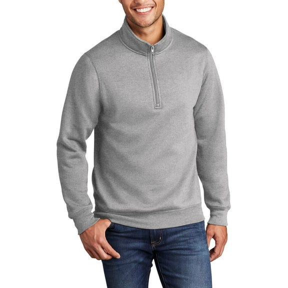 JustBlanks Adult Core Fleece 1 4 Zip Pullover Sweatshirt Cotton Polyester Blend Long Sleeve