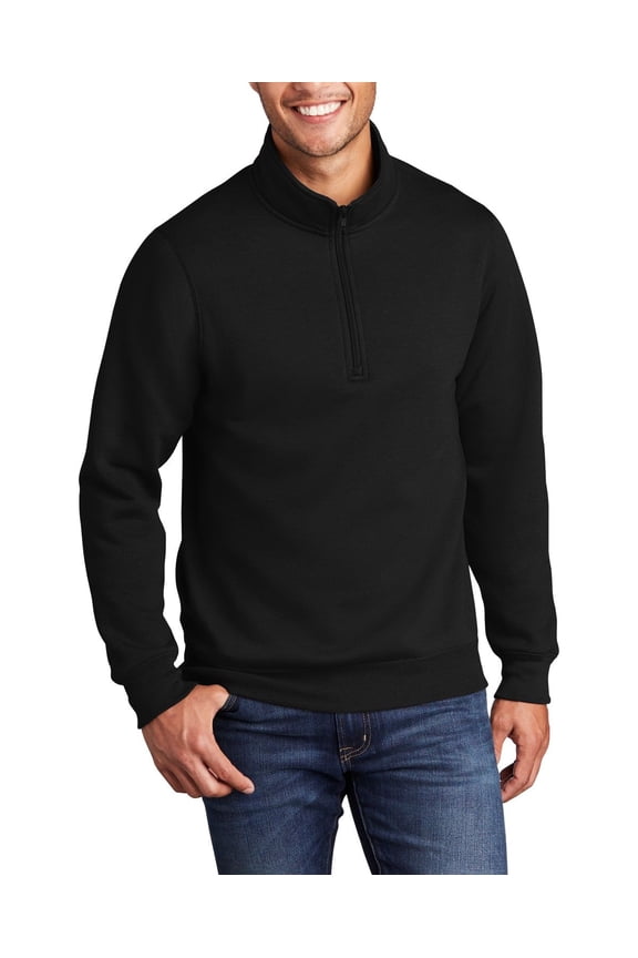 Adult Core Fleece 1 4 Zip Pullover Sweatshirt Cotton Polyester Blend Long Sleeve