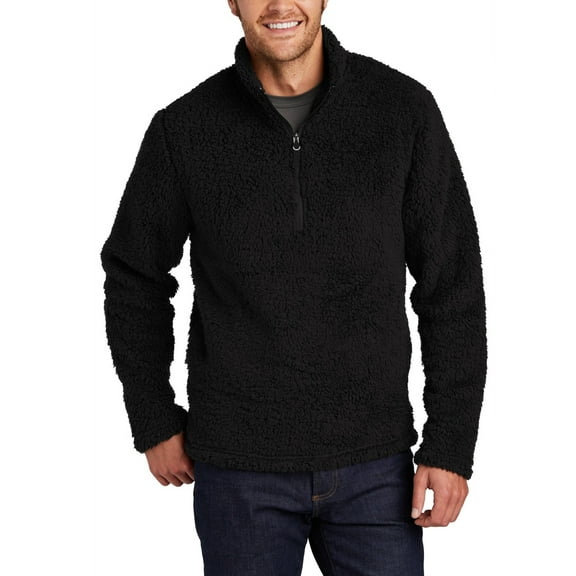 JustBlanks Cozy 1 4 Zip Sherpa Fleece Pullover Polyester Long Sleeve Stand Collar