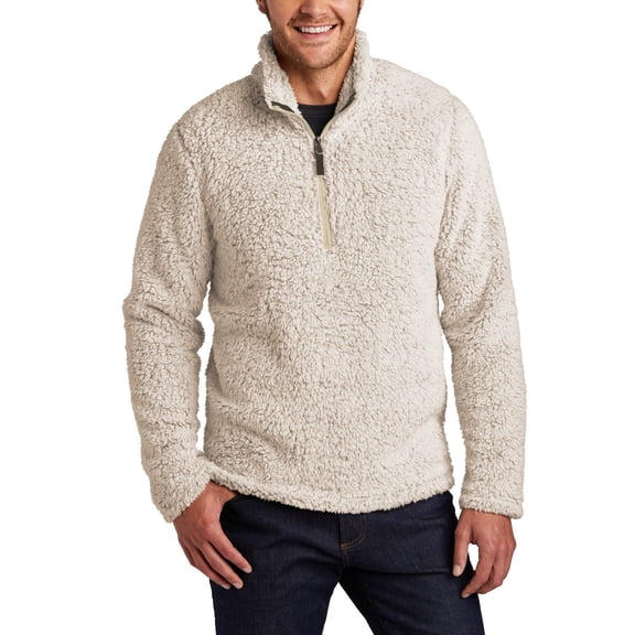 JustBlanks Cozy 1 4 Zip Sherpa Fleece Pullover Polyester Long Sleeve Stand Collar