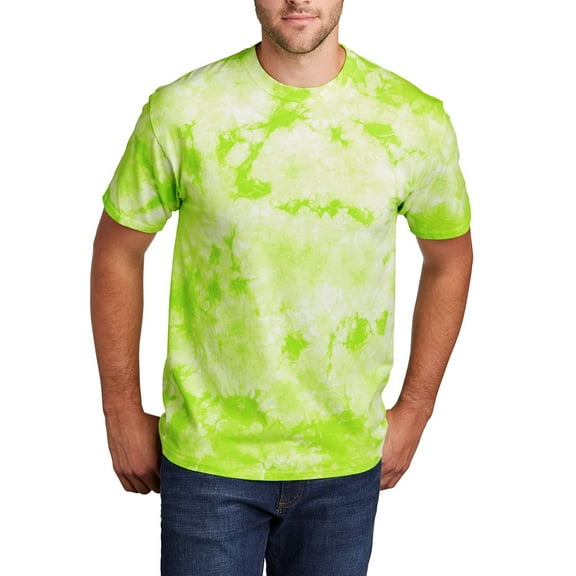 JustBlanks Crystal Tie Dye 100 Cotton Rib Knit Collar Short Sleeve T Shirt