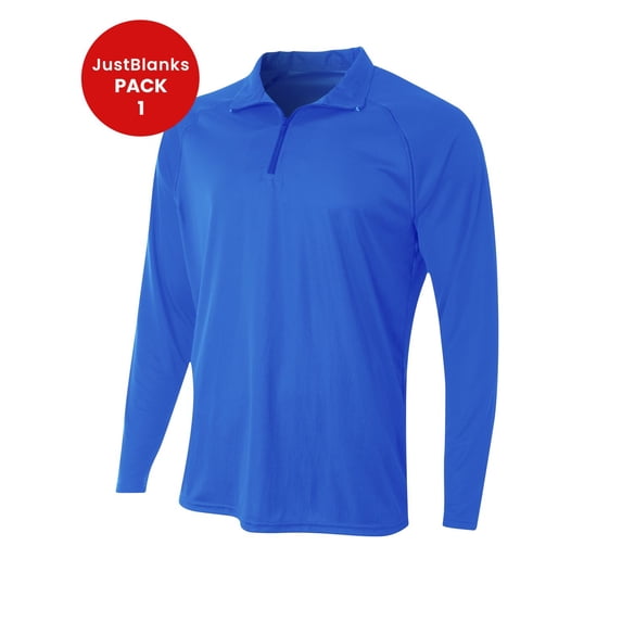 JustBlanks Mens Long Sleeve Interlock Sweatshirt Quarter Zip Stand Collar Sports Pullover