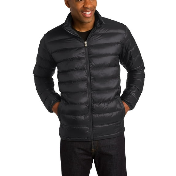 JustBlanks Mens Lightweight Nylon Down Insulated Jacket with Full Zip Stand Collar Long Sleeves