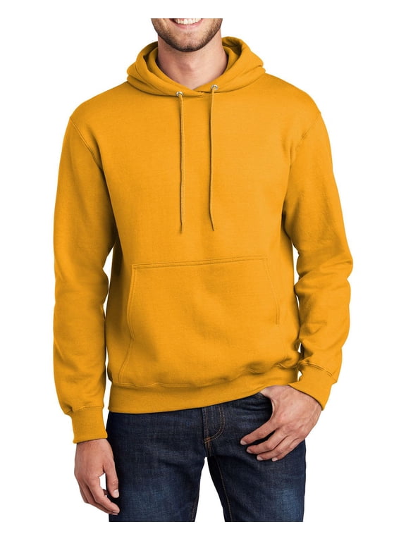Just Blanks Essential Fleece Pullover Hooded Sweatshirt , Gold, 4XL