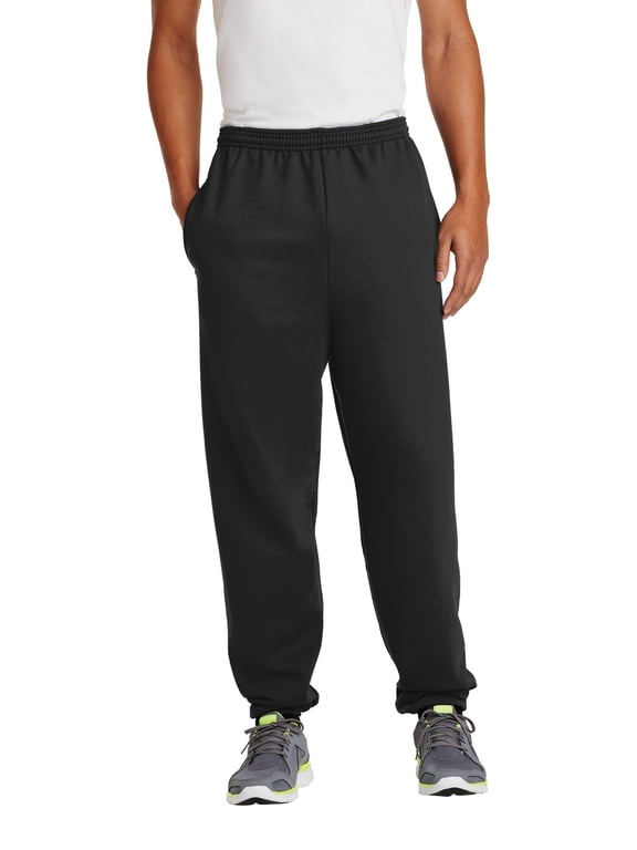 Just Blanks Essential Fleece Sweatpants with Pockets, Jet Black, 4XL
