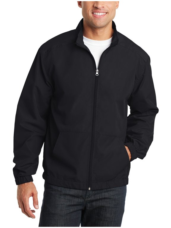 Mens Lightweight Full Zip Essential Jacket Polyester Water Resistant Windbreaker Style