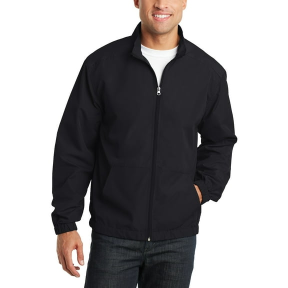 JustBlanks Mens Lightweight Full Zip Essential Jacket Polyester Water Resistant Windbreaker Style