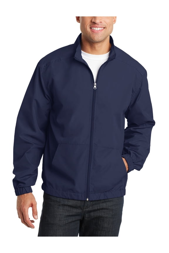 Mens Lightweight Full Zip Essential Jacket Polyester Water Resistant Windbreaker Style