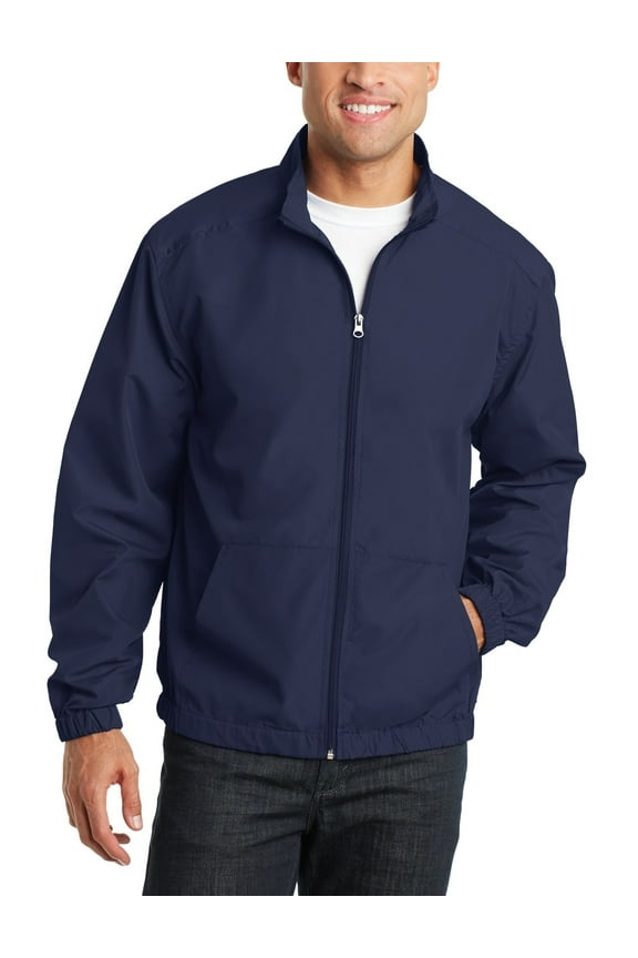 Just Blanks Essential Jacket Dyed To Match Zipper Elastic Cuffs And Hem, True Navy, 4XL