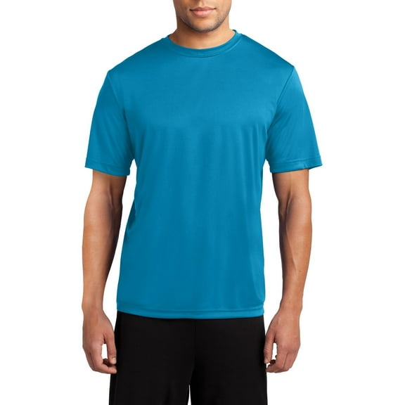JustBlanks Performance 100 Polyester Moisture Wicking T Shirt with Set In Sleeves Crew Neck