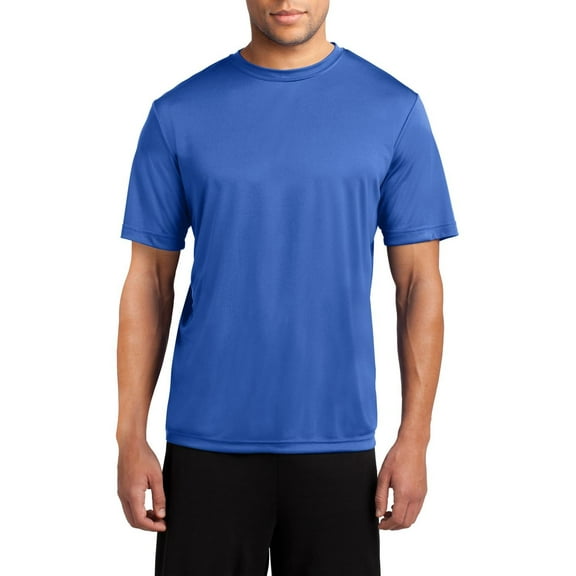 JustBlanks Performance 100 Polyester Moisture Wicking T Shirt with Set In Sleeves Crew Neck