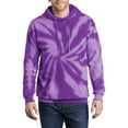 thumbnail image 1 of Just Blanks Essential Tie-Dye Pullover Hooded Sweater, Purple, 4XL, 1 of 1