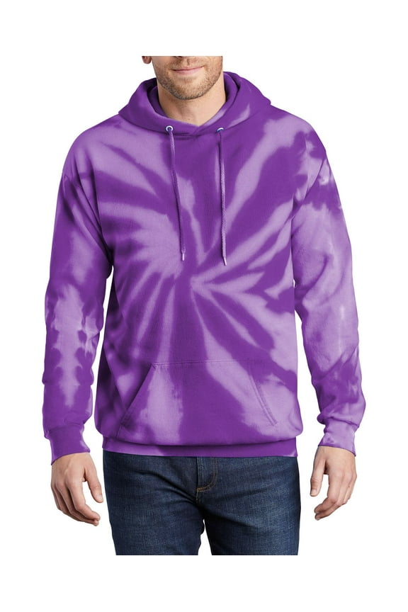 Just Blanks Essential Tie-Dye Pullover Hooded Sweater, Purple, 4XL