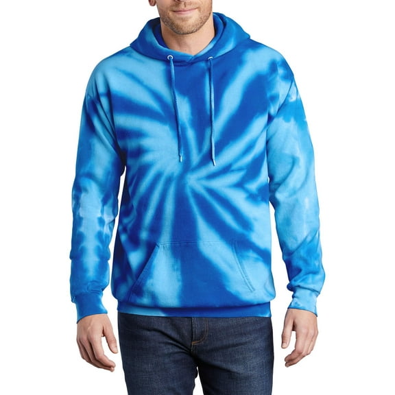 Just Blanks Essential Tie-Dye Pullover Hooded Sweater, Royal, 4XL