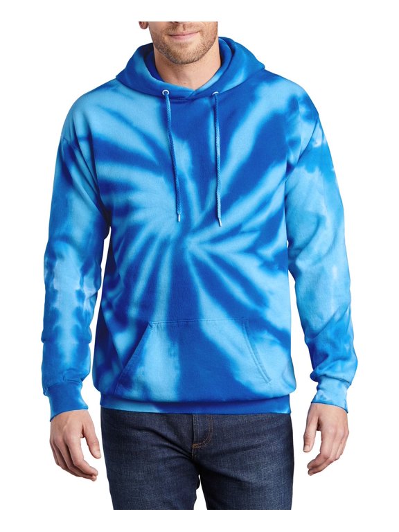 Just Blanks Essential Tie-Dye Pullover Hooded Sweater, Royal, 4XL