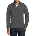 thumbnail image 1 of Just Blanks Fan Favorite Fleece 1/4-Zip Pullover Sweatshirt, Charcoal, 4XL, 1 of 1