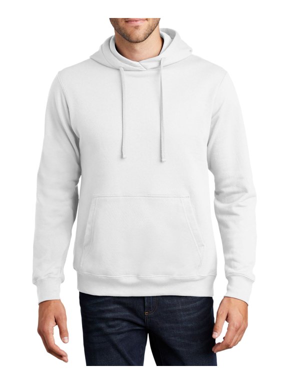 Just Blanks Fan Favorite Fleece Pullover Hooded Sweatshirt , White, 4XL
