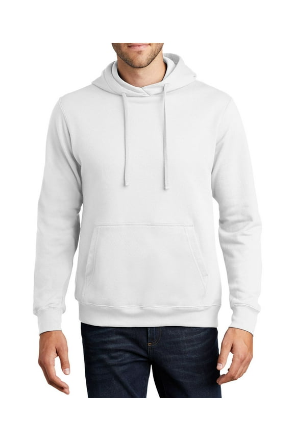 Just Blanks Fan Favorite Fleece Pullover Hooded Sweatshirt , White, 4XL