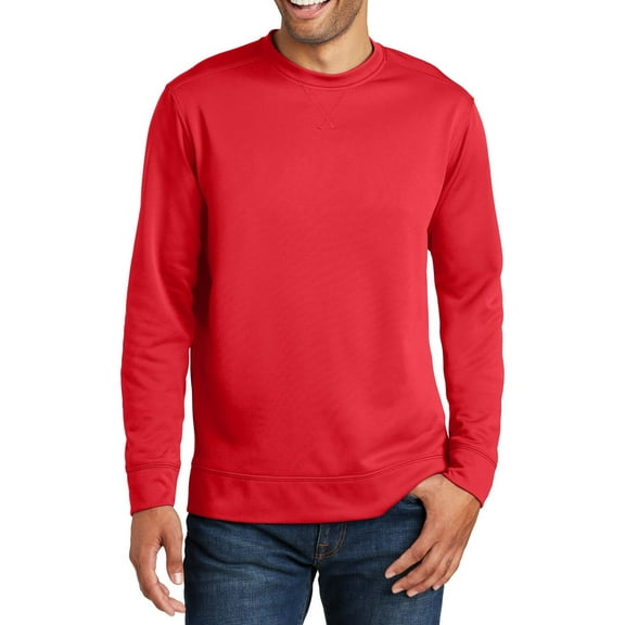 JustBlanks Performance Fleece Crewneck Sweatshirt 100 Polyester Moisture Wicking Long Sleeve Pullover