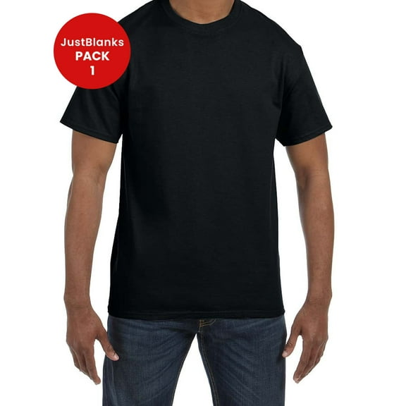 JustBlanks Adult Heavy Cotton T Shirt Classic Width with a Ribbed Collar Taped Neck