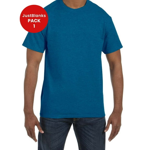 JustBlanks Adult Heavy Cotton T Shirt Classic Width with a Ribbed Collar Taped Neck