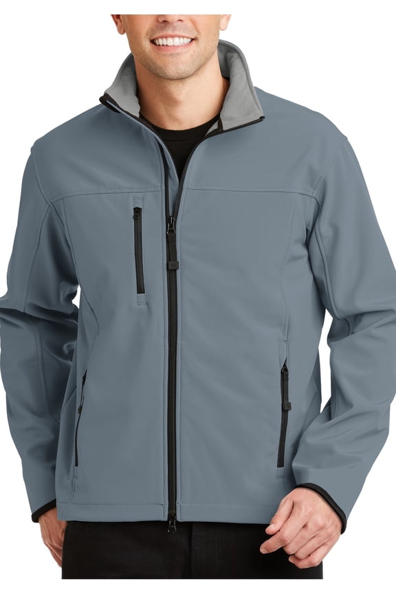 Mens Soft Shell Stretch Jacket Full Zip Fleece Lined Water Resistant