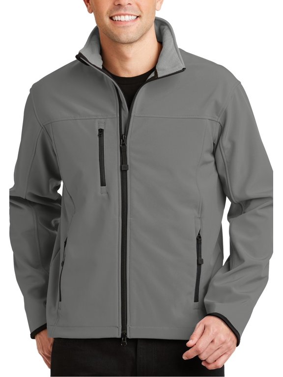Mens Soft Shell Stretch Jacket Full Zip Fleece Lined Water Resistant
