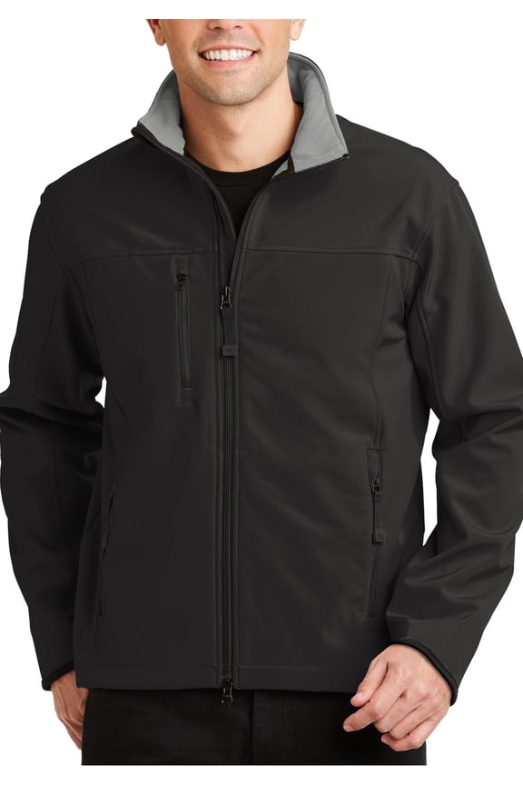 Mens Soft Shell Stretch Jacket Full Zip Fleece Lined Water Resistant