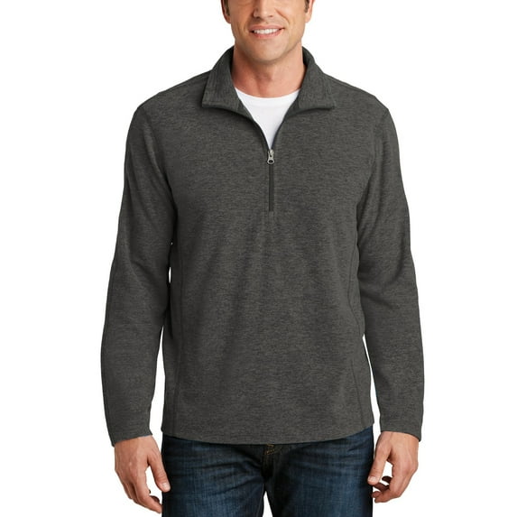 JustBlanks Mens Heather Microfleece 1 2-Zip Pullover Polyester Lightweight Midlayer Jacket