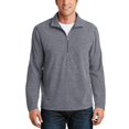 thumbnail image 1 of JustBlanks Mens Heather Microfleece 1 2-Zip Pullover Polyester Lightweight Midlayer Jacket, 1 of 1