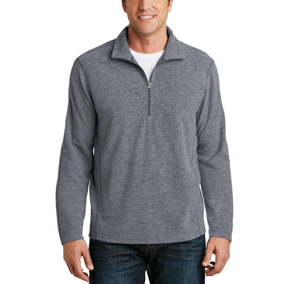 JustBlanks Mens Heather Microfleece 1 2-Zip Pullover Polyester Lightweight Midlayer Jacket